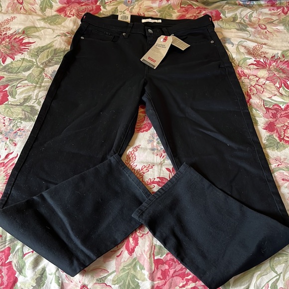 LEVIS Size 14 Long  32"Wx 42"L Dark Black Denim Stretch 5-Pkt MidRise $89 NEW - Picture 4 of 16